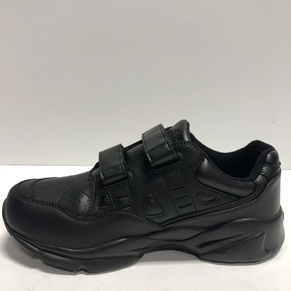 Propet Men’s Stability Walker Strap, Black Walking Shoes, Size 8 XX (5E)